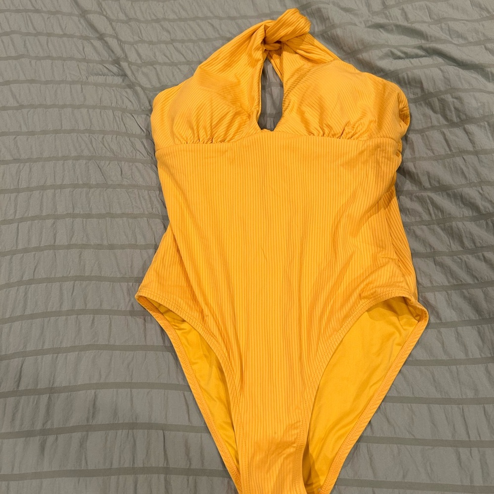 Yellow Halter One-Piece Swimsuit
